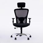 LAD Workspaces® Jazz High Back Ergonomic Chair Steel Base for Office Chair (Black)