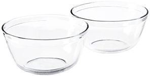 Anchor Hocking 4-Quart Glass Mixing Bowl, Set of 2, Clear