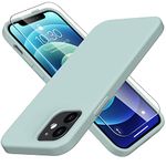 DorisMax for iPhone 12 Case,iPhone 12 Pro Case with Screen Protector - Upgraded Full Coverage Soft Liquid Silicone Cover for Womne Girls- Scratch-Proof Protective Phone Case 6.1 inch - Mint Green