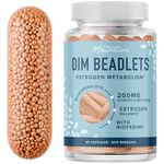 DIM Supplement 200 mg for Estrogen Metabolism | Delayed-Release Microbeadlets | Estrogen Balance, Hormonal Acne & Menopause Support | Hormone Balance Supplements Women & Men | Vegan, Non-GMO | 60 Ct