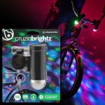 Brightz CruzinBrightz Disco Party LED Bike Light, Tri-Colored - Blinking Swirling Color Patterns - Bicycle Light for Riding at Night - Mounts to Handlebar or Bike Frame - Fun Bike Accessories