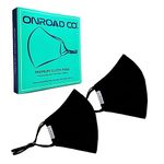 Onroad Co. Cotton Reusable and Washable 3 Layered Cloth Mask (Charcoal Black - Pack of 2, Medium (Ideal for 35-60 kg weight range)) for Unisex