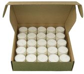 Natural Unscented Tealights 100% Rapeseed Wax with 4 Hours or 8 Hours Burning Time Paraffin-Free Candles in Recyclable Clear Cup Natural Wax Tea Lights