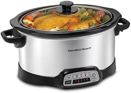 Hamilton Beach Programmable Slow Cooker, 6 Quart Capacity, Silver, 33463