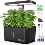 iDOO Hydroponics Growing System Indoor Garden, Herb Garden Kit Indoor with Pump, Auto-timer LED Grow Light for Home Kitchen Gardening, 8Pods Plants Germination Kit Up to 15", Hydrophonic Planter Gifts