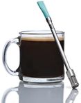 JoGo - The Original Coffee and Tea Brewing Straw - Portable Coffee Maker - Stainless Steel Single Serve Strainer - Filter Function for Hot & Cold Brew - Yerba Mate Straw for Loose Leaf Teas & Coffee