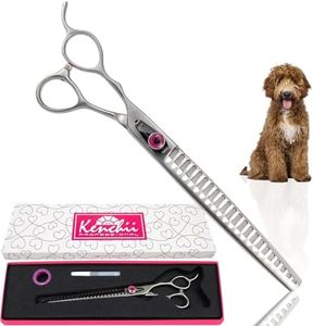 Kenchii Love Left Handed Dog Grooming Scissors, 22 Tooth Blender Shears, Dog Scissors for Grooming, Professional Pet Grooming Scissors, Ergonomic & Comfortable