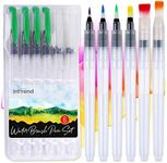 int!rend Premium Water Tank Brush Set of 6 Refillable Water Tank Pen for Watercolour, Watercolour Brush Pens for Painting, Bullet Journal, Calligraphy, Hand Lettering