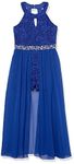 Speechless Girls' High Neck Maxi Romper Dress, Cobalt, 16