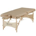 Master Massage 30 Inch Balboa Pro Portable Massage Table Package, Salon Beauty and Lash Bed-Wooden Folding and Foldable Tattoo Table-Cream