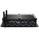 HYSTOU Fanless Mini PC, Micro Industrial PC Windows 10 Pro Celeron J4125, 6 x RS232 Com Port Small PC with 8GB DDR4 256GB SSD 1 TB HDD 4K UHD Graphics 600, WiFi2.4g + 5.0g, VGA + HDMI, AES-NI, WOL