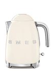 Smeg 1.7L Electric Kettle 2400W, Original Italian Brand, Patented Smeg Color, Highest Food Grade Stainless Steel Full Body, Soft Lid Opening System, Luxury 50's Style (Cream)
