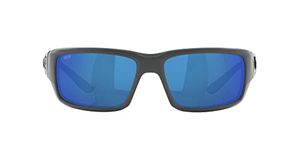 Costa Del Mar Men's Fantail Rectangular Sunglasses, Matte Gray Blue Mirror, 59 mm