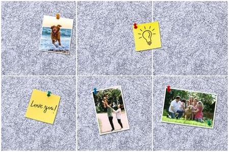 HULAVO Square Felt Cork Bulletin Board Tiles, Self Adhesive DIY Felt Pin Board for Wall 30" x 20" with 35 Pushpins for Office School Home Wall Decor Stickers Memos Photos Display (Light Grey)