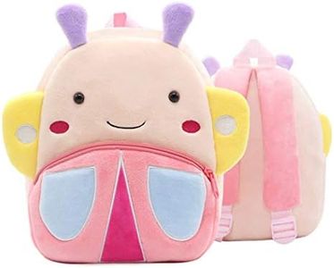 Bansusu 3D Cute Butterfly Pattern Baby Plush Mini Backpack Cartoon Animals Toddler Snack Bag Rucksack