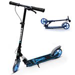 Jaspo Fervid VX-300 Aluminum Kick Scooter 175mm PU Wheels, Weight Limit 120 Kg,Front & Rear Brakes,Grip Surface,for Tar Roads, Smooth Surface,3 Size adjustments for Kids Youth & Adults (Blue & Black)