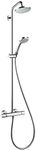hansgrohe Croma - shower system with thermostat, rainfall shower head , hand shower, shower hose, shower rail and head shower (1 spray), chrome, 27135000