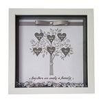 PERSONALISED HEART FAMILY TREE BOX FRAME- Handmade Home Decor Framed Print. Great Gift idea for Mothers Day, Birthdays or treat for a Family Home. Make your own family tree. Mum Dad Friend