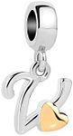 Luluadorn Gold Heart Letter V Charm