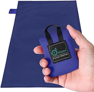 Odoland Mini Beach Blanket, Sand Proof Waterproof Picnic Blanket, Packable Portable Lightweight Outdoor Beach Mat with Pocket Size Bag for Travel, Picnic, Camping and Hiking 70 * 110cm, Blue