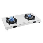 Everflame Pearl 2 Burner Gas Stove | Manual Ignition | ISI Certified | 5G Forged Brass Burners | Stainless Steel Gas Stove | Gas-Saver | Brass Nozzle | 2 Years Warranty + Doorstep Service