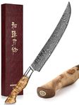 HEZHEN 10 inch Carving Knife - Damascus Steel Slicing Knife Meat Cutting Knife Kitchen Long Slicer & Carver - Figured Sycamore Wood Handle - Gift Box Included,Kitchen Knife