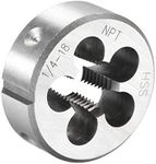 uxcell 1/4"-18 NPT Round Die, Machine Thread Right Hand Threading Die, High Speed Steel (HSS) Screw Thread Cutting Die