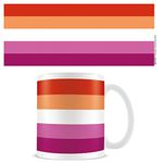 Pyramid International MG27553 (Lesbian Pride Design) Flag Wrap 11oz Ceramic Mug,Orange,pink,red,white