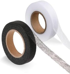 140 Yards Iron on Hemming Tape, 2 Rolls 0.59 inch Adhesive No Sewing Hem Tape, Stitch Witchery Tape, Iron on Tape for Hemming, Fusible Tape Adhesive Wonder Web for Curtain, Pants, Clothes (Black+White