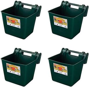 Little Giant HF15GREEN Heavy Duty 15 Quart Mountable Plastic Hook Over Feeder, Green (4 Pack)