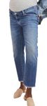 HATCH Maternity Boyfriend Jean - Maternity Jeans Straight Leg with Distressed Cuffs - Expandable Waist Under The Belly, Indigo, 38