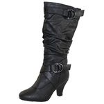 TOP Moda Women's Auto-2 Round Toe Dress Boot, Midnight, 6 UK