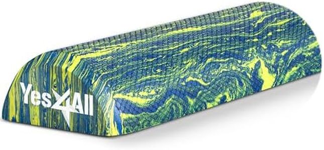 Yes4All EVA Firm Foam Roller for Physical Therapy Half Yoga Back Roller for Muscle Massage, Back Pain Relief - 12 in - Blue & Green