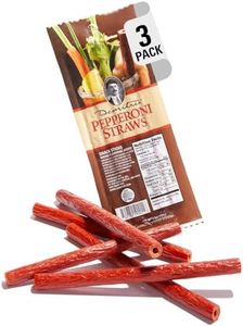 Demitri's Bloody Mary Pepperoni Straws, Smoky Edible Made With Pork & Chicken, Cocktail Garnish Snack, Perfect for Brunch Drinks or Parties, 5 Straws, 3-Pack