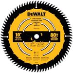 DEWALT Table Saw Blade, 10 inch, 80 Tooth, Fine Finish, Ultra Sharp Carbide (DWA11080)