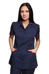 Mirabella Health & Beauty Women's Nightingale Healthcare Tunic Uniform Navy-Red 16 UK