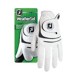 FootJoy Men's WeatherSof Golf Glove White Large, Worn on Left Hand, Previous Season Style