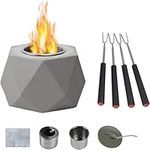 Table Top Fire Pit - Smokeless Firepit for Picnic Table Set and Backyard Decor - Outdoor Decor for Patio and Portable Fire Pit - Smores Kit with 4 Sticks for Couples Gift Ideas and Camping Accessories