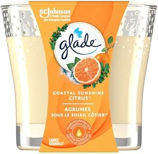 Glade Scented Candle, Coastal Sunshine Citrus, Air Freshener Infused with Essential Oils, 1-Wick Candle, 1 Count