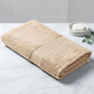 Earthy Fables Premium Bath Towel Large, 600 GSM, 150 x 70 CM, Ultra Soft, Quick Dry and Highly Absorbent, 100% Combed Cotton for Home, Travel, Hotels, Suitable for Acne-Prone Skin, Beige (Pack of 1)