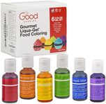 Food Coloring Liqua-Gel - 6 Color Rainbow Kit in .75 fl. oz. (20ml) Bottles