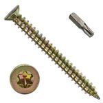 MultiScrew Concrete Screws 7.5 x 40mm (Pack of 20) Torx Drive Flat Countersunk Head Yellow Zinc Use Without Plug For Brick Hollow Block Natural Stone Window Frame Door and General Joinery