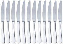 amazon basics Cutlery Stainless Steel Dinner Knives with Round Edge, Pack of 12