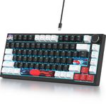 Guffercty kred 75% Gasket Mounted Gaming Keyboard Hot Swappable, 82 Key RGB Backlit Wired TKL Mechanical Keyboard with Knob & Programmable Macros, Custom Linear Switch for MAC Win (82 Black)