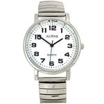 Men's Watch - Alpine - Stretch Expansion Stainless Steel Band - Classic, White