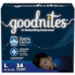 Huggies Goodnites Boys Bedwetting Night Time Underwear, Goodnites, L (68-95 lb.), 34 Ct