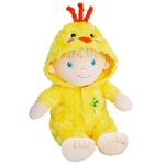 June Garden 12" Sweet Dolly Cheerful Chicky - Stuffed Ultra Soft Baby Doll for Birth and Up - Adorable Chicken Outfit