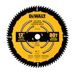 DEWALT 12 in. 80T Fine Finish Carbide-Tipped Saw Blade for Wood, Alloy Steel (DWA11280)
