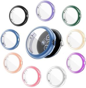 YUVIKE Flexible TPU Case with Screen Protector Compatible with Google Pixel Watch & Pixel Watch 2 (41mm), Soft Scratch Resistant Full Covers (9 Colors Pack)