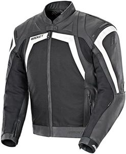 Joe Rocket Meta-X Men's Leather Motorcycle Jacket (Black/White, Size 40)